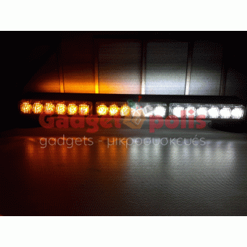 108w Διπλή μαγνητική Πορτοκαλί-Άσπρο μπάρα - φάρος LED Strobe ασφαλείας