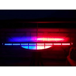 126cm Μπλέ με Κόκκινο μαγνητική διπλή μπάρα φάρος 102 LED 306w 12v (POLICE)